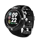 HOMECCLL Outdoor-Sport Smart Watch, IP68 Wasserdichte Technologie Smartwatch Handgelenk Pulsmesser Schrittzähler Schlaf Analyse Kalorienzähler,Black