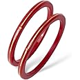 Hem Jewels by Ashok Jewellers 22kt (916) Yellow Gold Handmade Pola Bangles/Wedding Chooda/Churas for Women with Purity Certificate (Set of 2pcs) - Red