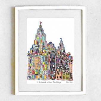 Tula Moon A5 Liver Building Patchwork Print with Mount
