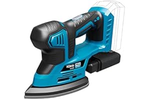 EDM KOMA TOOLS 08753 Lijadora 20 V Negro/Turquesa, 22.3 X 9.7 X 16.1 Cm