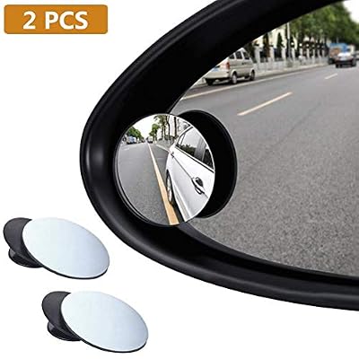 BUYGOO 2 Pcs Rétroviseurs Extérieur d'angle Mort Ronde Auto Rétroviseurs Aveugle Miroir d'angle Mort Grand Réglable Blind Spot Mirror