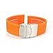 Produktbild Tailcas® 22mm Sport Wasserfest Flexibel Silikon Uhrenarmband Uhrband Armband Uhrenarmbänder Watch Strap Uhrband Watchband mit Edelstahl Faltschließe, Wristband Rubber Bracelet Strap Band für Rolex, Tudor, Omega, Seiko, Casio, Longines, Tissot, Armani mit Installationswerkzeuge - Orange