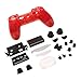 Produktbild F Fityle Controller Schutzhülle Gehäuse Case Cover Faceplate mit Daumen Griffe Kappen Set für Sony PS4 Pro - Rot