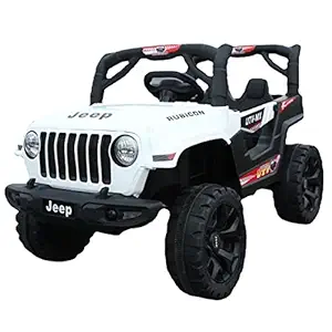 SHAKYA WORLD UTV-MX Solid 12v Rechargeable Battery Operated Off Roader Ride on Jeep for Kids, 1 to 4 Year, White