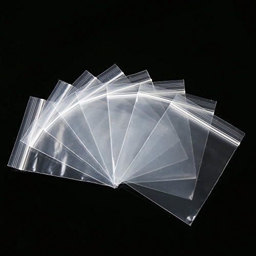 October Elf Clear Storage Bag Reusable Reclosable Plastic Transparent Seal Bags Extender 6 Mil Pack of 100 (3″ x 4.7″)