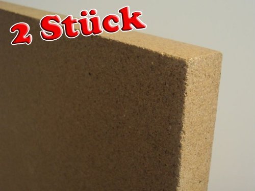 2 x 25 mm Vermiculite Platte 400 x 600 mm - Schamotte Ersatz - Ofen Kamin Auskleidung - Vermiculit