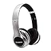 Produktbild samLIKE Kabellos Kopfhörer, Tragbarer und Faltbarer Metallisches Surround Sound Headset Noise Reduction Headphone mit Mikrofon Speaker für iPhone, Android Smartphones PC und MP3 Players usw ( Silber)