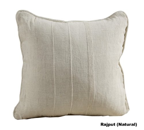 Homescapes Kissenhülle Rajput in Ripp-Optik Kissenbezug 60 x 60 cm aus 100% reiner Baumwolle mit Reißverschluss in natur