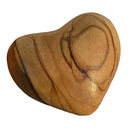 Handschmeichler Holzherz 5cm – Holz Handschmeichler Herz Olivenholz hergestellt in Bethlehem - 3