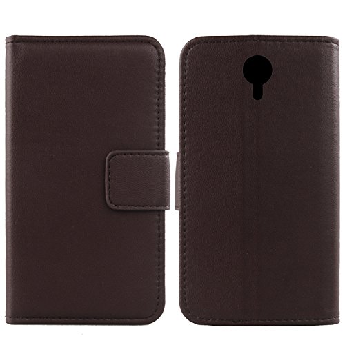 Gukas Design Genuino Cuero Case Para InnJoo Max 4 Pro 6  Flip Billetera Funda Carcasa De Lujo Autentico Ranuras Tarjetas Piel Premium Cover  Marron Oscuro 