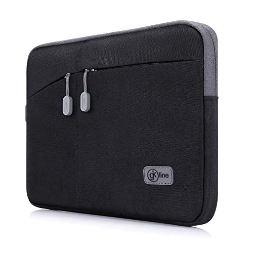 gk line - Funda Universal de Nailon para portátil, Color Negro y Gris Negro y Gris 9,7-10,2 Zoll