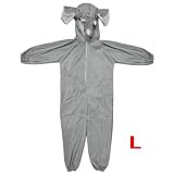 Gleader Tierkostuem Kinder Kleidung mit Elefant - Groesse L Grau
