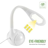 LE Schreibtischlampe 7W LED Atmosphäre-Lampe 3 Helligkeitsstufen dimmbar, voll einstellbare Tischleuchte Leselampe farbwechselhaft Lampenfuß kinder nachttischlampe Weiß - 3