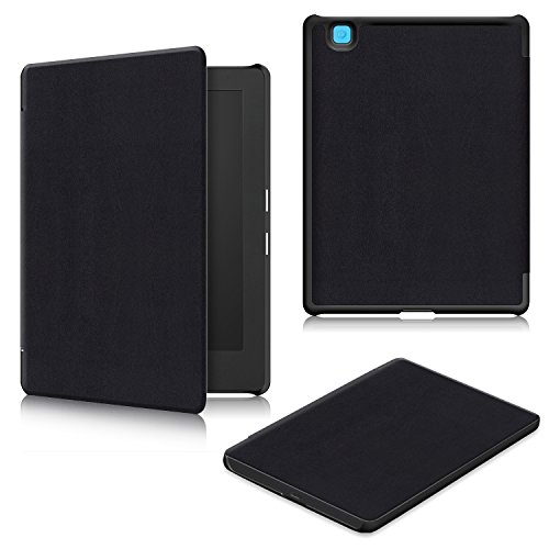 Kobo Aura H2O 2nd Edition Hülle, WindTeco Ultra Dünn und Leicht PU Leder Schutzhülle Tasche mit Auto Aufwachen / Schlaf Funktion für Kobo Aura H2O Edition 2 E-reader 6,8 Zoll 2017 Release, Schwarz