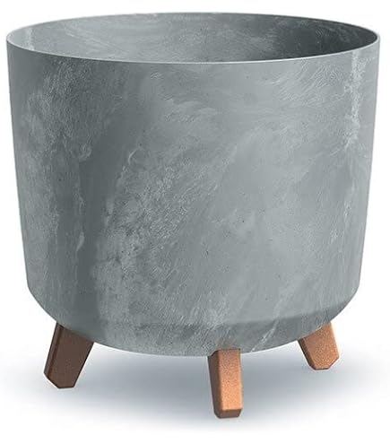 Mica Decorations Pot Ronde Lester Gris Clair - H26 X D28cm, Élégant Pour Intérieur