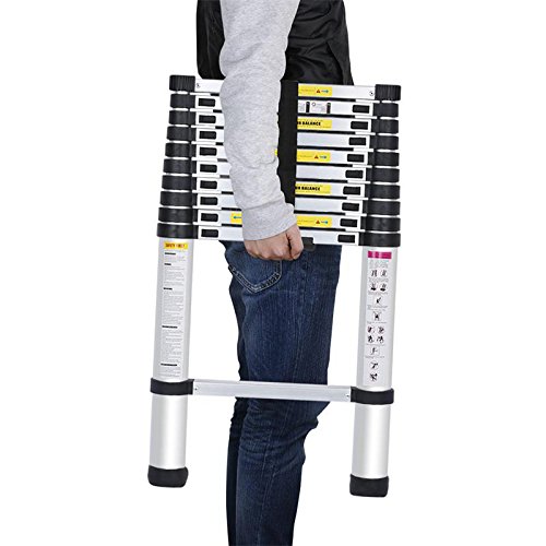 Finether Leiter Teleskopleiter 3.2M Aluleiter Anlegeleiter Mehrzweckleiter Alu max Belastbarkeit 150 kg - 5