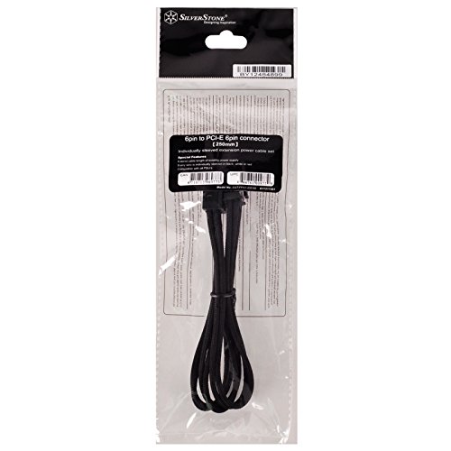 SilverStone SST-PP07-IDE6B – Netzteil-Verlängerungskable 25cm 6pin auf PCI-E 6pin, schwarz - 3