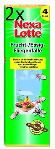 Nexa Lotte Frucht-/ Essig- Fliegenfalle sichere und schnelle Wirkung gegen Fliegen wirkt wochenlang Inhalt: 2x 4 Stück - Leimfalle insektizidfrei transparent. Abhilfe bei Fliegen aller Art.