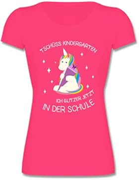 Shirtracer Einschulung - Einschulung Einhorn Tschüss Kindergarten - Mädchen T-Shirt