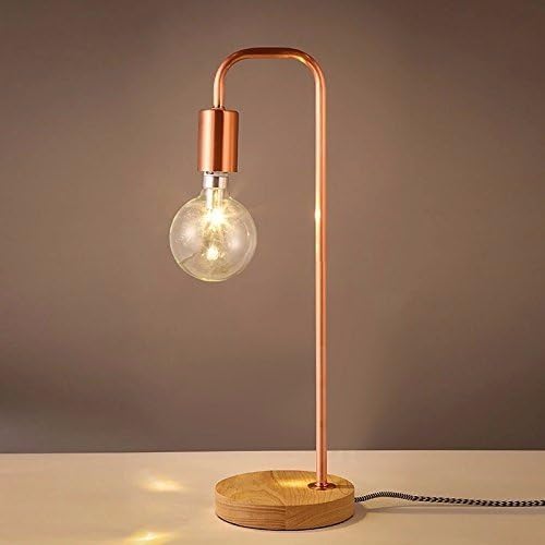 LONFENNE MS-89045 Loft Industrial Vintage Retro Desk Lamps Antique Metal Pole Stand With 3W LED Socket Base Table Lamp, Bulb Included (Black),Bronze