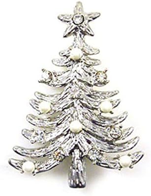 Brooches Store Swarovski Crystal &amp; Pearl Christmas Tree Brooch Pin