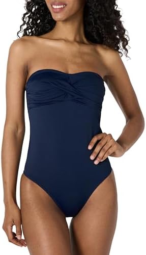 Amazon Essentials Costume da Bagno Intero a Fascia Donna, Blu Marino, 52
