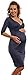 Happy Mama. Women's Maternity Jersey Baby Shower Dress. V-Neck 3/4 Sleeves. 001p (Blue Grey, 14)
