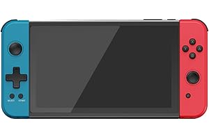 WUGU Powkiddy X70 Portable Handheld Games Console Kids & Adults w/ Built-in 6000+ Game, 7Inch 64G Mini Retro Video Support Video Music, 3500mAh Rechargeable Battery, Red,blue (3LC1603OZA6CU45P4ONG1C)