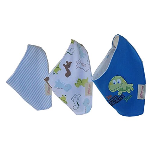 Lovely Feeding Bandana Bibs for Babies and Toddlers Set of 3(dinosaur)