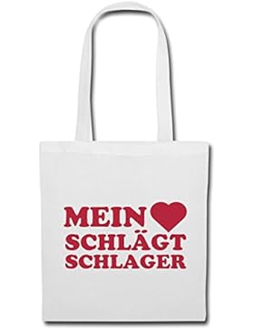 Spreadshirt Mein Herz Schlägt Schlager Schlagermusik Stoffbeutel