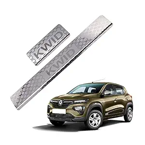 Galio After-Market Car Footsteps Sill Guard Stainless Steel Scuff Plate Compatible with Renault Kwid 2015 Onwards | KWID Car Accessories