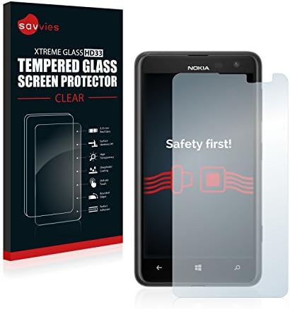 Savvies Tempered Glass Screen Protector compatible with Nokia Lumia 625-9H Hardness, Scratch Resistant