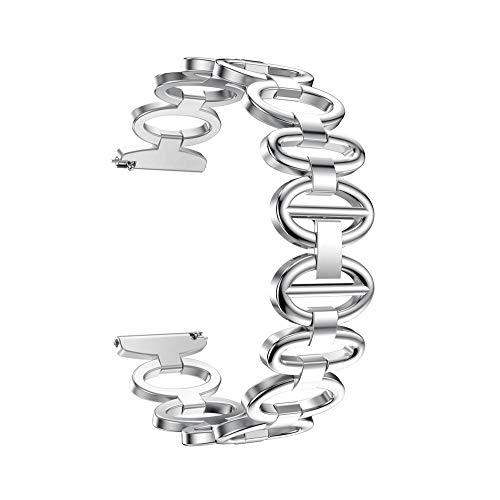 Preisvergleich Produktbild Happysdh Armband kompatibel mit Fitbit Versa, Smartwatch Zubehör Edelstahl Gänseei-Stil Ersatzarmband Armbänder Smartwatch für Männer Frauen