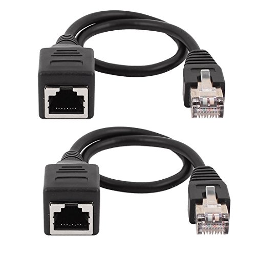 RJ45 Verlaengerungskabel - SODIAL(R)30cm Weiblich Maennlich Ethernet-Kabel an das Netz 2 Stueck RJ45 Verlaengerungskabel