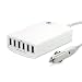 Produktbild USB AUTO LADEGERÄT 6-ports 50 W 10 A Rapid Kfz Ladekabel HUB Station mit Smart Identifikation und integrierte Sicherung Mehrfach für iPhone X 8 7 6 Plus 5S iPad Air Mini Samsung Galaxy S6 Edge S5 Note 4 3 Nexus 5 x 6P und mehr