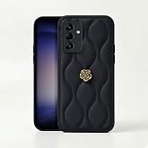 Zebana Samsung Galaxy A56 ile Uyumlu Kılıf Zebana Camellia Deri Kılıf Siyah