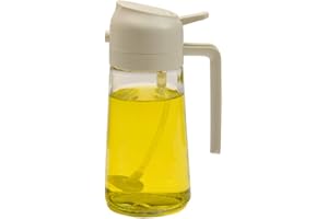 GUSHE 2-in-1-Multifunktions-Ölflasche,Ölflasche ausgießer und Sprüher,Öl Sprüher für Speiseöl,Ölspray zum Kochen,Essig Sprayer Spender,Öl Sprühflasche zum Kochen,Backen,Grillen und Salat (Beige)