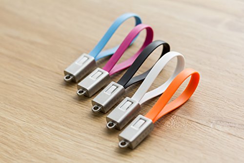 ARKIN ChargeLoop – Schlüsselanhänger USB 2.0 Ladekabel/Datenkabel Micro USB – Flachkabel fürs Smartphone/Handy z.b. Samsung Galaxy Edge, HTC, Huawei, Sony usw. – Mobiles Akkukabel für Schlüsselbund (pink) - 7