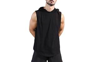 Viisendy Pro Felpa con Cappuccio da Allenamento da Uomo Canotte Allenamento Atletico Bodybuilding Felpa con Cappuccio Senza Maniche Camicie Maglietta Muscolare Senza Maniche da Palestra in Cotone