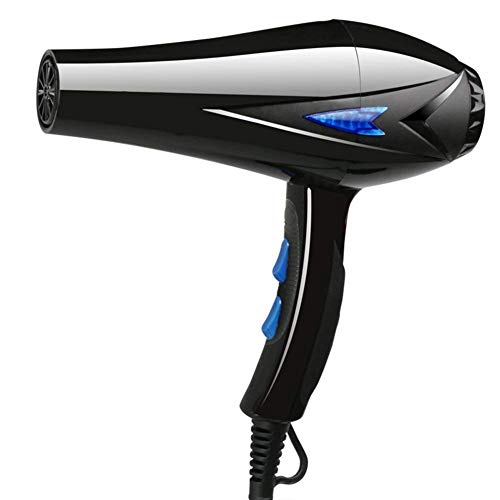 Zzyq Dry Hair Dryer Household Powerful 3000w Salon Tools,Professional Anion Lightweight Quiet Concentrator Nozzle Diffuser-black