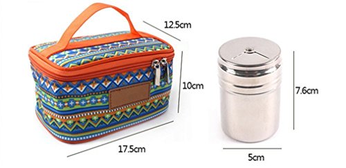 BrilliantDay Set von 6 Edelstahl Gewürzdosen Salz Pfeffer Spice Shaker Gewürz Topf mit Tasche - 5