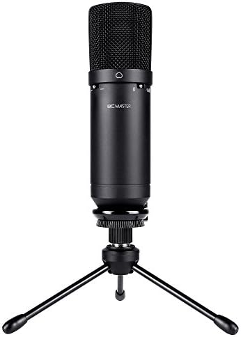 BC Master USB Condenser Microphone Recordings for Home Studio Skype Messages FaceTime Twitch YouTube Google Voice Search Games ecc, Compatible with Windows Mac, Cardioid- 1610USB Black