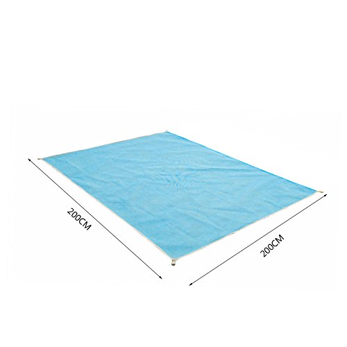 Sand-Frei Matte ,Sand Proof frei Strand Matte Teppich Picknick Decke–Sand, Schmutz & Staub verschwinden! – Schnell trocken, leicht zu reinigen Perfekt für den Strand, Picknick, Camping, Outdoor Events, 200 * 200cm - 2