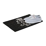 Relaxdays Fußmatte Kokos KEEP CALM 40 x 60 cm Kokosmatte mit rutschfestem PVC Boden Fußabtreter aus Kokosfaser als Schmutzfangmatte und Sauberlaufmatte Fußabstreifer für Außen und Innen Matte, schwarz - 3