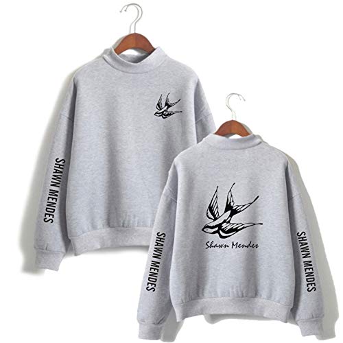 Unisex de Manga Larga de algodón Cuello Redondo Sudaderas Shawn Mendes Casual Sport Hip Hop Jerseys (4,L)