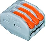 Wago 222-413 3-Leiter-Klemme mit Betätigungshebel, grau/orange, 50 Stk.