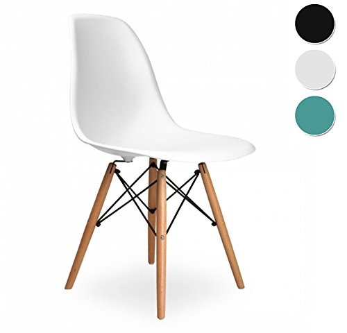 Due-home (Nordik) - Silla tower wood , Color blanco y madera de haya ,