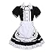 Produktbild tzm2016 Anime Cosplay Kostüm French Maid Outfit Halloween, 4 PCS als Set inkl. Kleid; mit Kopfbedeckungen; Schürze; Fake Halsband, schwarz, XXL