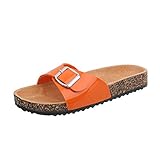  Ital-Design Pantoletten Damen-Schuhe Leichte Sandalen Sandaletten Orange, Gr 39, Ku-6-