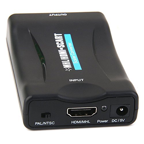 HDMI zu SCART Composite Video Converter – SODIAL(R)HDMI auf SCART Composite Video Konverter Stereo Audio Adapter + USB Kabel Schwarz - 2